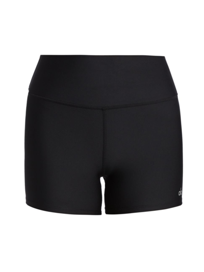Shop Alo Yoga Women's Airlift High-waist Stretch Shorts In Black