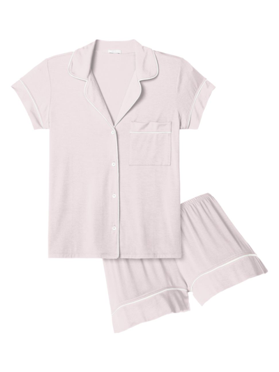 Shop Eberjey Women's Gisele 2-piece Shortie Pajama Set In Lilac Ivory