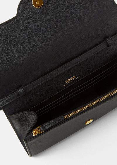 Versace La Medusa Crossbody Bag In Black+gold
