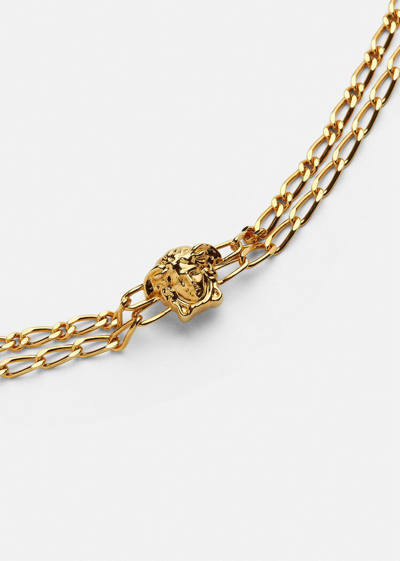 Shop Versace Medusa Logo Necklace In Gold