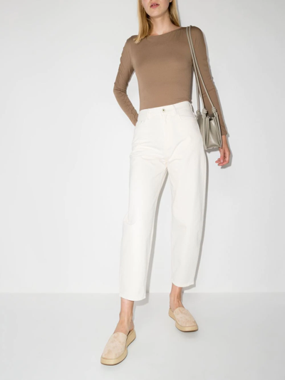 Shop Wandler Chamomile Cropped Jeans In Neutrals
