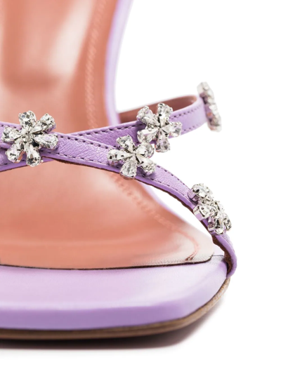 Shop Amina Muaddi Lily 95mm Crystal-embellished Mules In Purple
