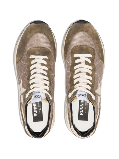 Shop Golden Goose Star-patch Lace-up Sneakers In 35812 Olive Green/cream