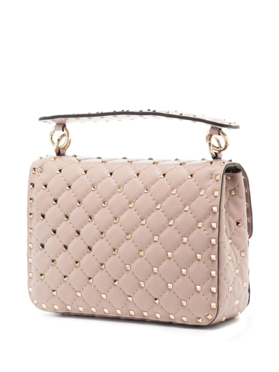 Shop Valentino Medium Rockstud Spike Shoulder Bag In Neutrals