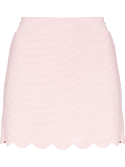 Shop Marysia Morton Scallop-edge Mini Skirt In Pink