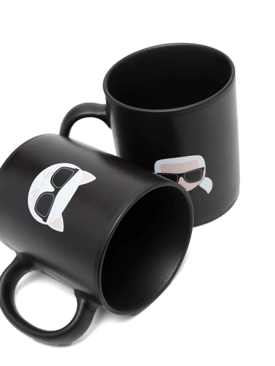 Shop Karl Lagerfeld K/ikonik Monogram Mug Set In Black