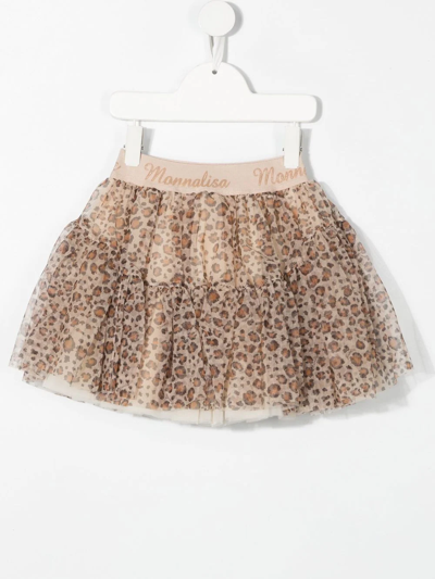 Shop Monnalisa Animal-print Tutu Skirt In Neutrals