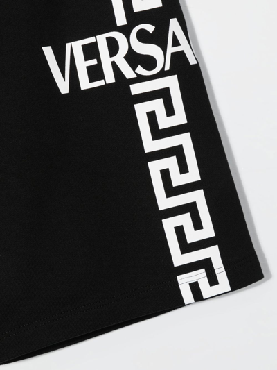 Shop Versace Logo Track Shorts In Black