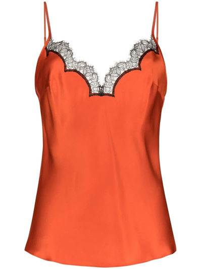 Shop Gilda & Pearl Lace-trim Camisole Top In Orange