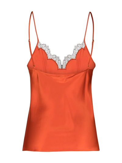 Gilda & Pearl Silk Lace-trim Josephine Camisole In Orange