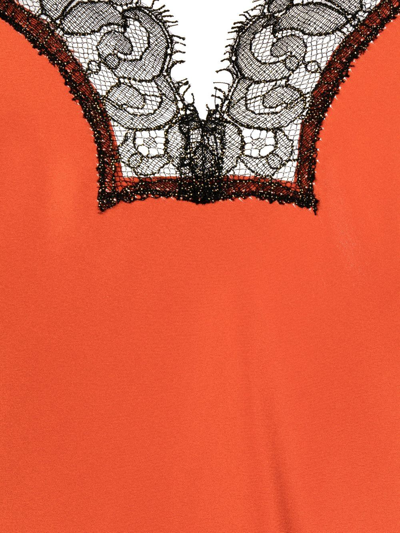 Gilda & Pearl Silk Lace-trim Josephine Camisole In Orange