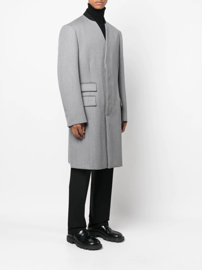 Maison Margiela Collarless Tailored Coat In Grey