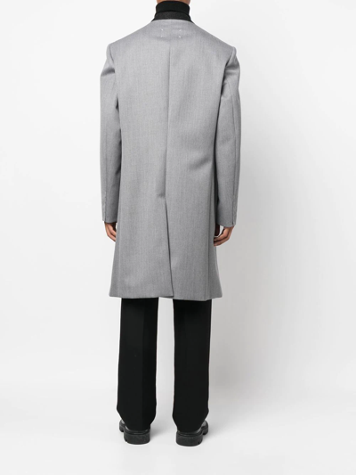 Maison Margiela Collarless Tailored Coat In Grey