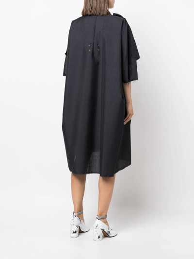 Shop Maison Margiela Mohair-blend Midi Dress In Grey