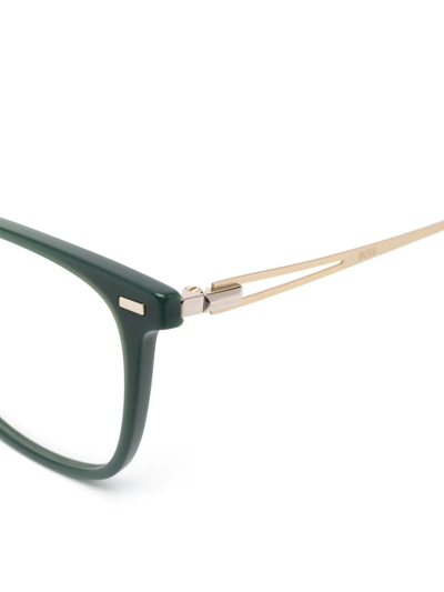 Shop Hugo Boss Rectangle-frame Glasses In Green