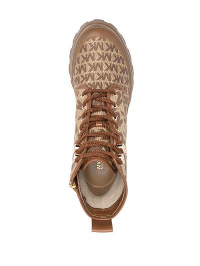 Michael Michael Kors Payton Logo-print Ankle Boots In Neutrals