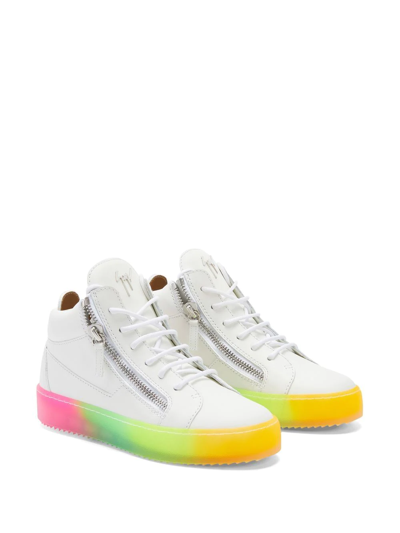 Shop Giuseppe Zanotti Kriss Rainbow-print Sneakers In White