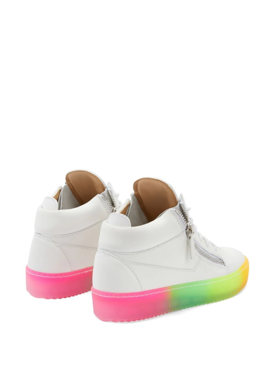 Shop Giuseppe Zanotti Kriss Rainbow-print Sneakers In White