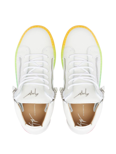 Shop Giuseppe Zanotti Kriss Rainbow-print Sneakers In White