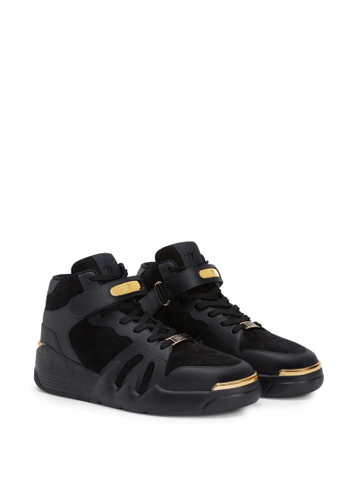 Shop Giuseppe Zanotti Talon Mid-top Sneakers In Black