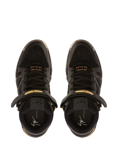 Shop Giuseppe Zanotti Talon Mid-top Sneakers In Black