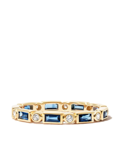 Shop Sydney Evan 14kt Yellow Gold Sapphire And Diamond Eternity Ring