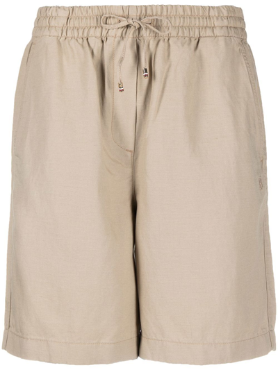 Shop Tommy Hilfiger Drawstring Knee-length Shorts In Neutrals