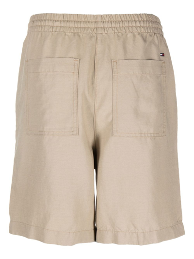 Shop Tommy Hilfiger Drawstring Knee-length Shorts In Neutrals