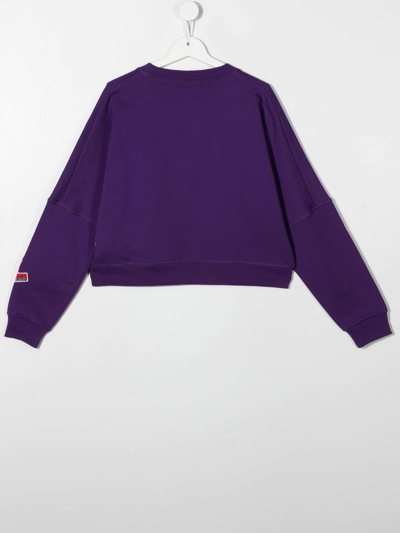 Dsquared2 Teen Unisex Crewneck Sweatshirt With Print In Purple