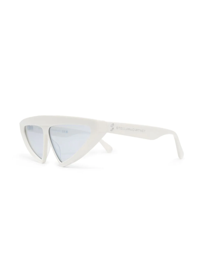 Shop Stella Mccartney Triangular Tinted Sunglasses In White