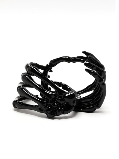 Shop Raf Simons Hands-motif Polished Bracelet In Black