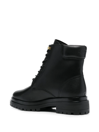 Shop Lauren Ralph Lauren Kenton Lace-up Combat Boots In Black