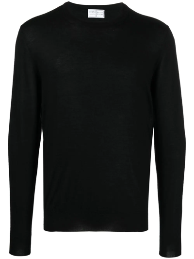 Shop Fedeli Long-sleeve Jumper In Black