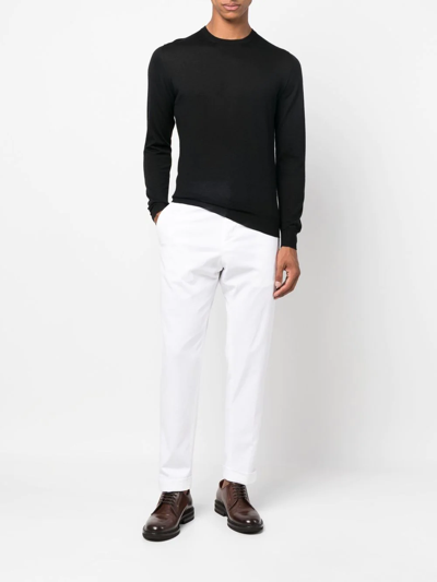 Fedeli Round-neck Jumper In Black