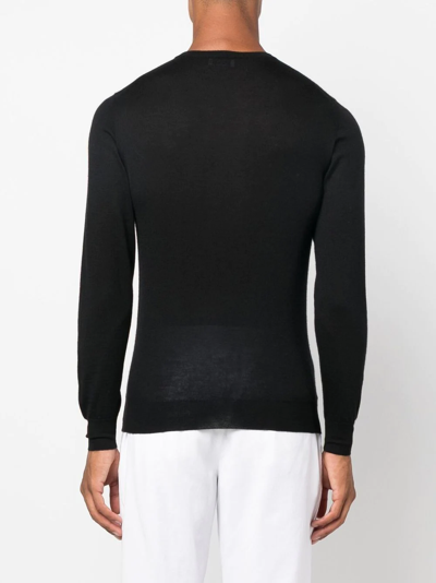 Fedeli Round-neck Jumper In Black