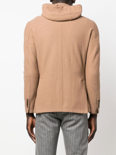 Shop Eleventy Hoodie-underlay Blazer In Neutrals