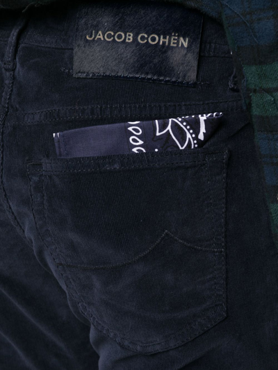 Shop Jacob Cohen Corduroy Five-pocket Straight-leg Trousers In Blue
