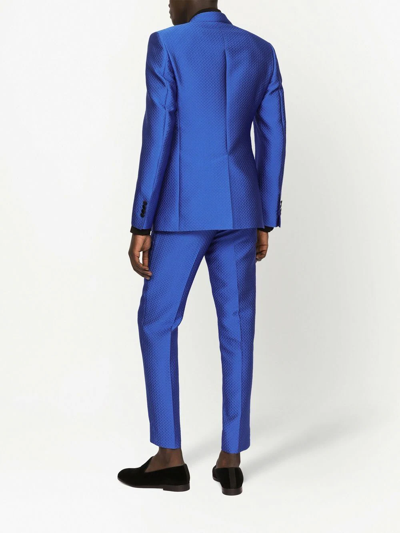 Shop Dolce & Gabbana Double-breasted Tuxedo Jacket In Blue