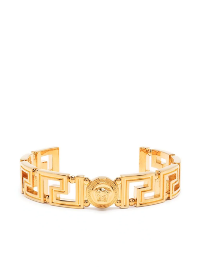 Shop Versace Medusa Head Motif Bracelet In Gold