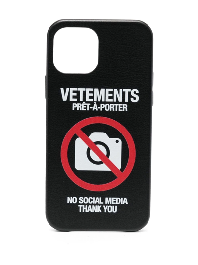 Vetements No Social Media Iphone 12 Pro Case In Black