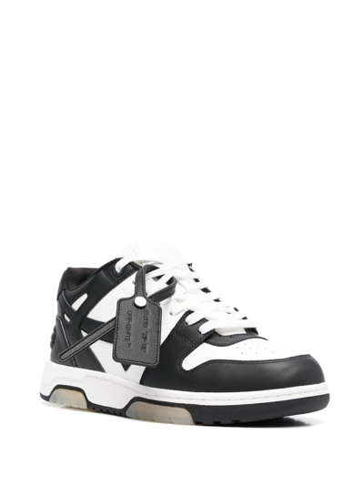 Off-white Low-top Sneakers With Iconic Branding And Rubber Sole In Black