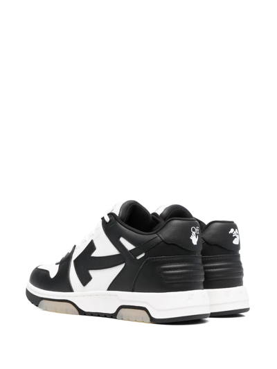 Off-white Low-top Sneakers With Iconic Branding And Rubber Sole In Black