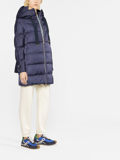 Herno Raso Hooded Padded Coat In Blue