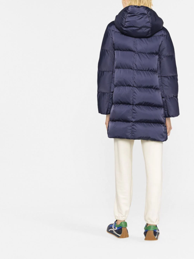 Herno Raso Hooded Padded Coat In Blue