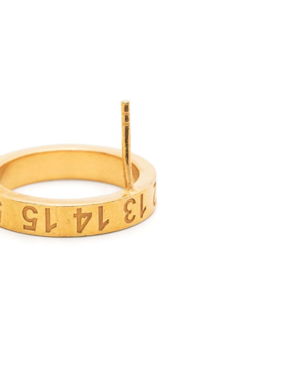Maison Margiela Numbers Engraved Circle Earrings In Gold