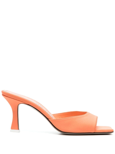 Shop Attico Anais 85mm Square-toe Sandals In Orange