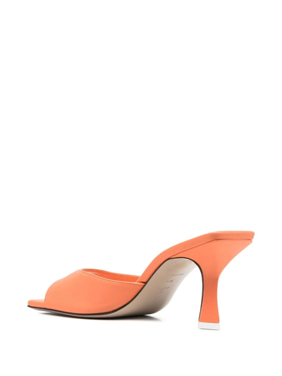 Shop Attico Anais 85mm Square-toe Sandals In Orange