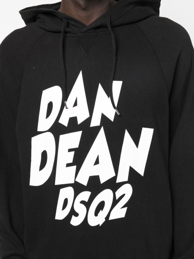 Dsquared2 Logo-print Pullover Hoodie In Black