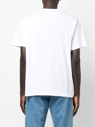 Shop Versace Jeans Couture Logo-print Short-sleeved T-shirt In White