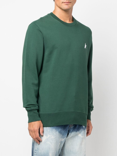 Shop Golden Goose Logo-print Cotton Sweatshirt In Green